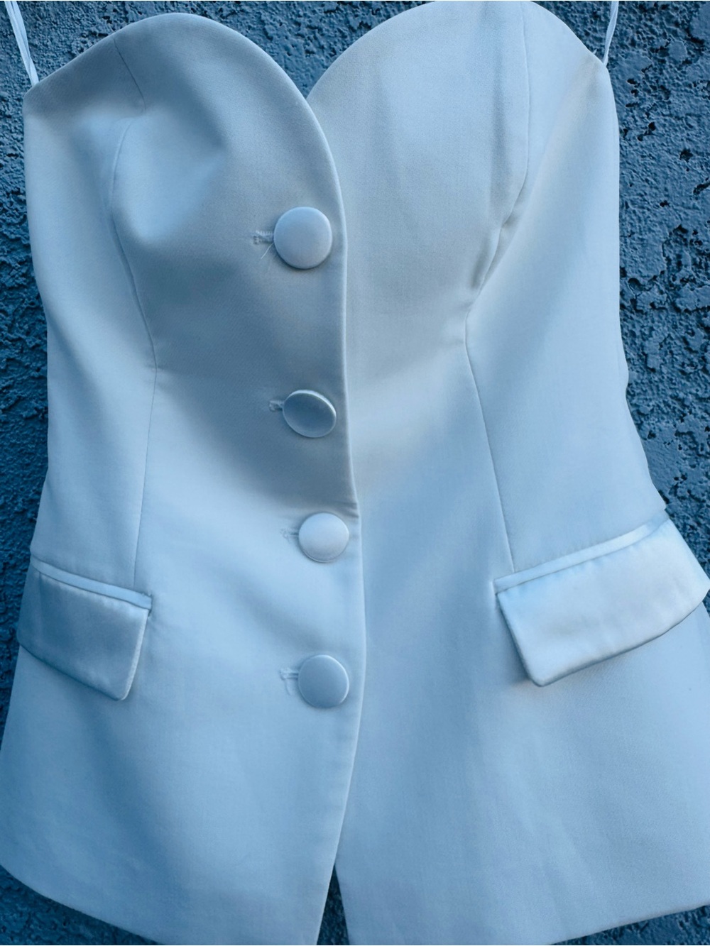 Zara Strapless White Corset Blazer Top Structured Tailored Vest Size XS - Picture 9 of 14